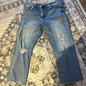 Vervet distressed size 18 high rise jeans with zipper 27 inch inseam